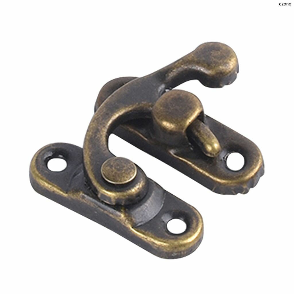 Винтажный бронзовый поворотный замок для правого крючка с металлической защелкой 1шт