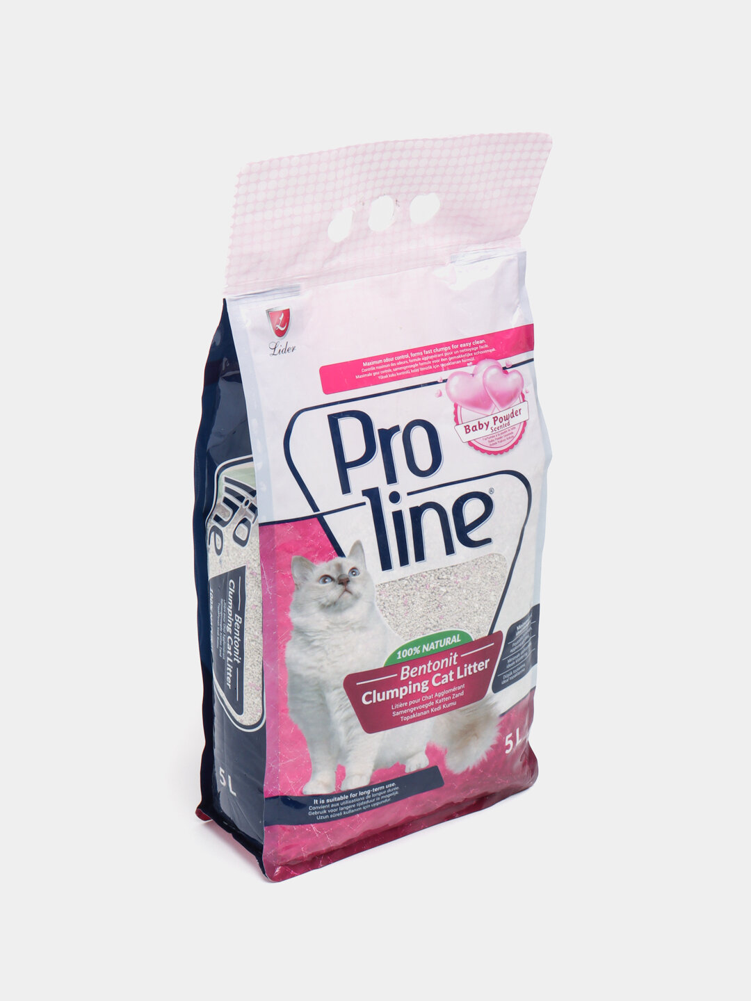 Наполнитель Proline, комкающийся, с ароматом присыпки для детей, 4,25 кг