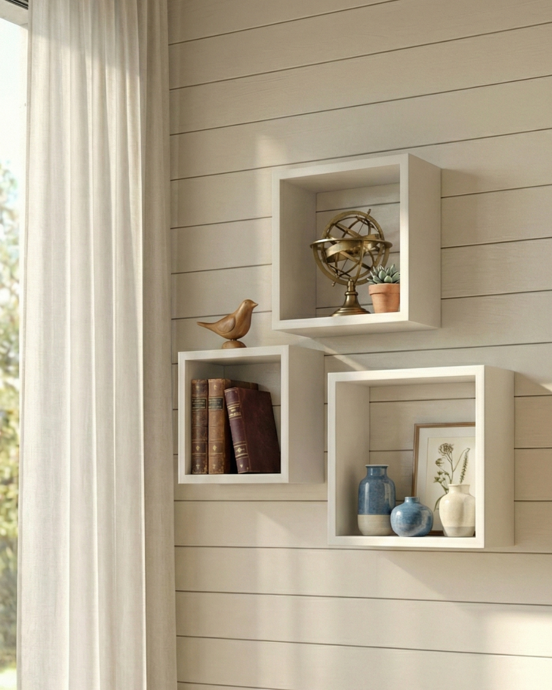 Полка настенная acacia "Дуб", ЛДСП, МДФ, для книг/специй/икон, универсальная, белая/черная