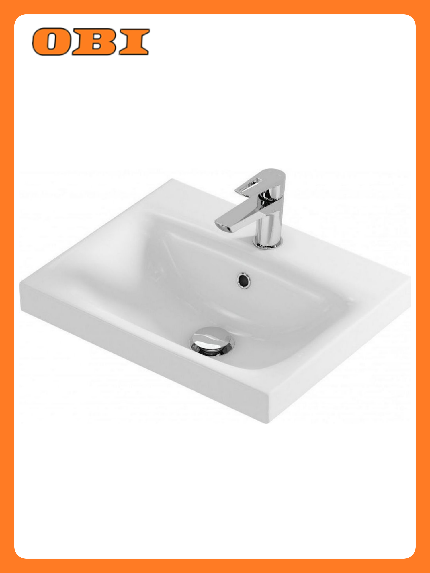 Раковина Cersanit Moduo UM-MOD50/1 встраиваемая фарфор белая 50x17 см