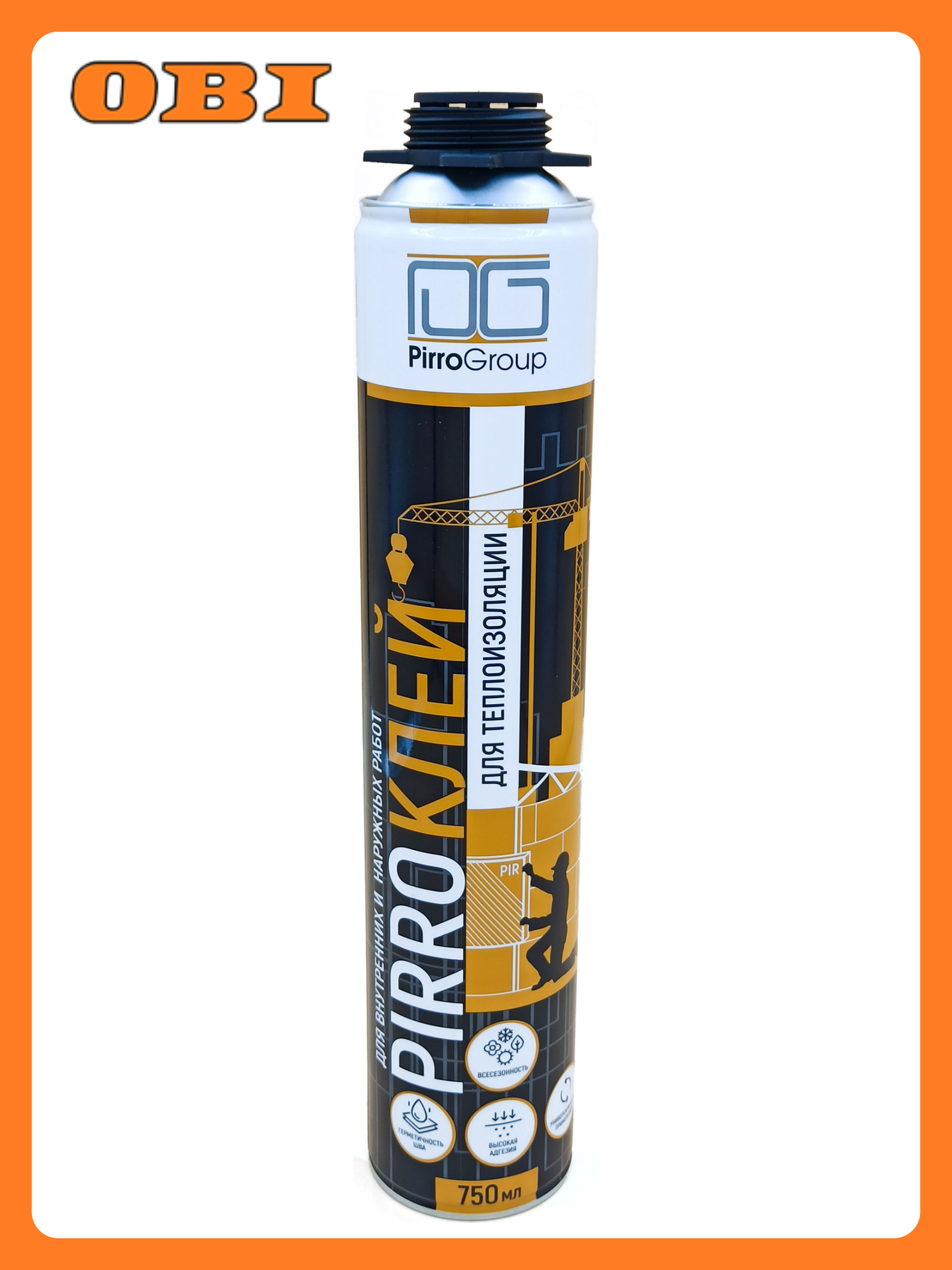 Клей Pirro  полиуретановый  однокомпонентный  для пенополистирола  1000 мл