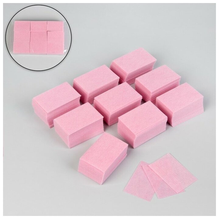 Салфетки для маникюра, безворсовые, плотные, 560 шт, 6 ? 4 см, цвет розовый