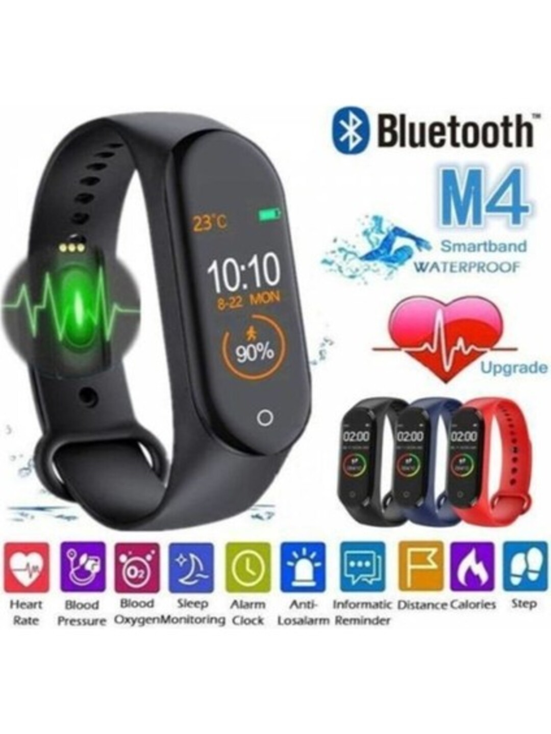 Смарт-часы M4, смарт-браслет, выгодное предложение, цвет черный.