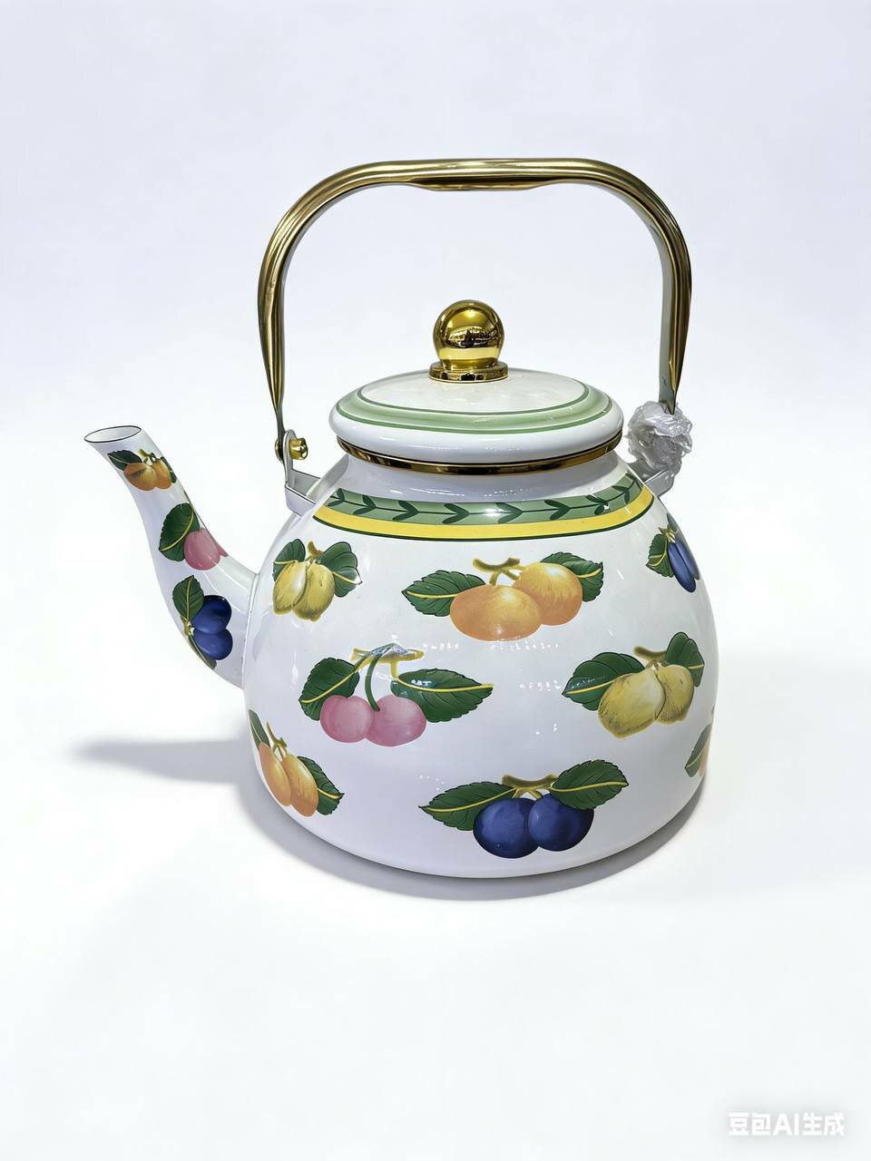 Эмалированный чайник, с ручкой и крышкой разноцветный, 4л, качественной