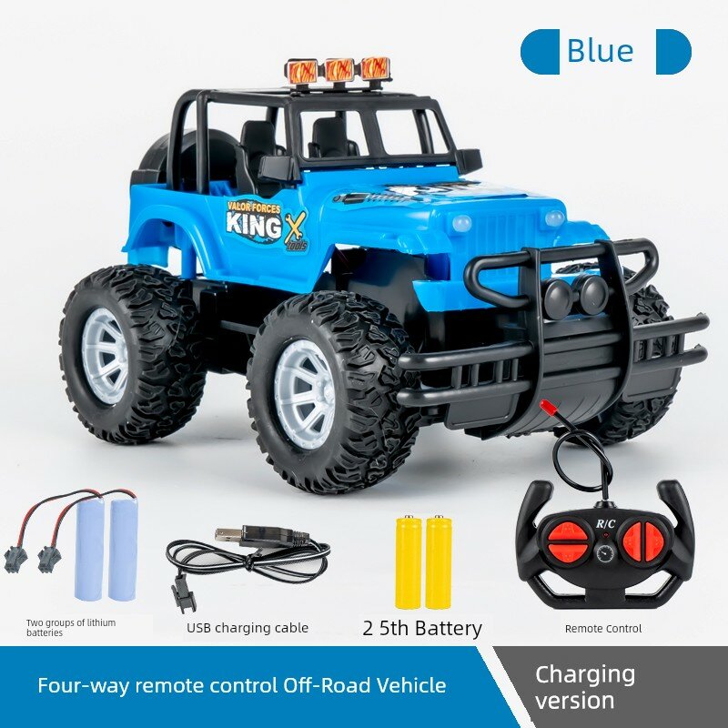 Высокоскоростной внедорожный игрушечный автомобиль для детей 3-6 лет, синий, двухсекционный заряжаемый вариант модель