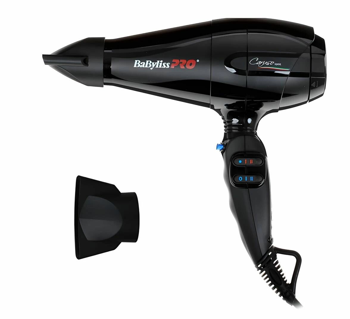 Фен BaByliss PRO Caruso BAB6510, мощность 2400Вт, 3 режима температуры, чёрный