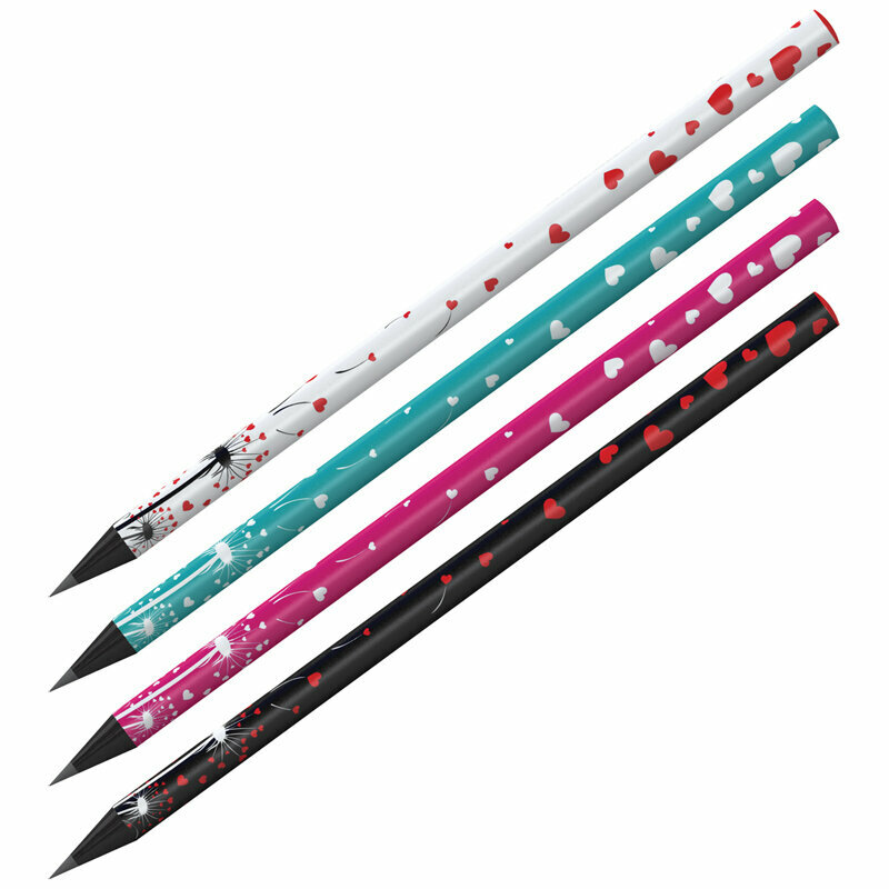 36 шт. Карандаш ч/г Berlingo "Riddle XS" HB, черное дерево, круглый, заточен, ассорти