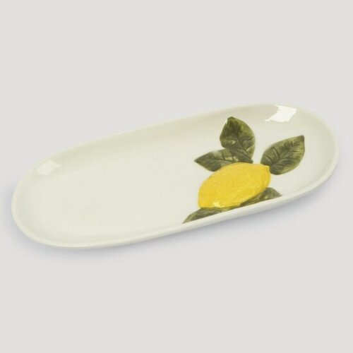 Изображение товара Блюдо Anna Lafarg Limoncello 32х16 см, фарфор, овальное, молочное, Лимон (ANLAF-ARJ-290525-3)