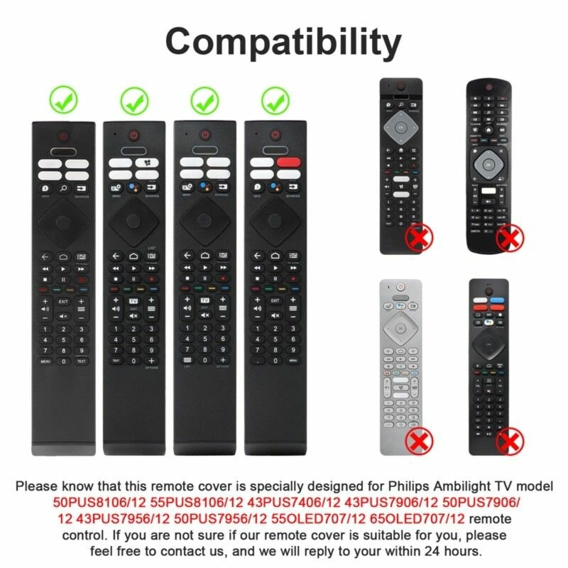 Силиконовый чехол для пульта Philips Android TV 8506 PUS85 / RC4284505/01RP / BRC0984511, совместимый.