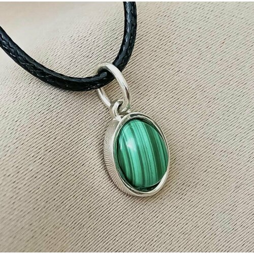 фото Подвеска, серебро, 925 проба, родирование, малахит, размер 2 см. all gem