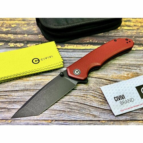 фото Нож складной civivi c2023b brazen, black stonewashed tanto d2 blade, burgundy g10 handle нет бренда
