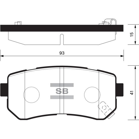 Колодки тормозные задние Sangsin Brake для Kia Rio 06- / Kia Ceed / Hyundai i20/i30/ix35, 4 шт