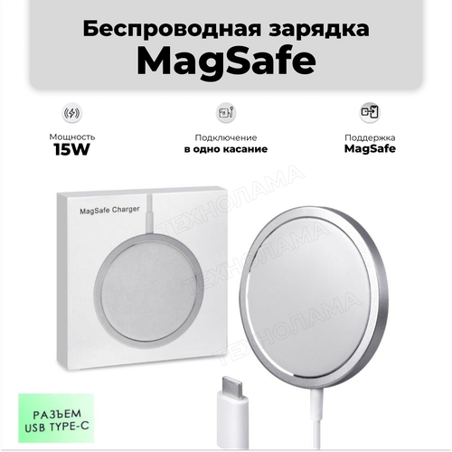 Magsafe зарядка для iphone беспроводная магнитная 15W