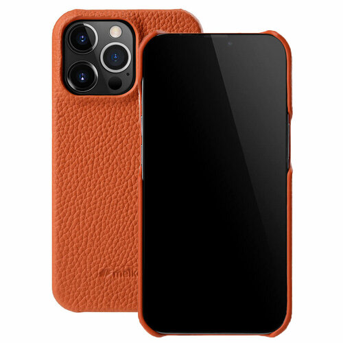 Кожаный чехол накладка Melkco для Apple iPhone 13 Pro (6.1) - Snap Cover, оранжевый