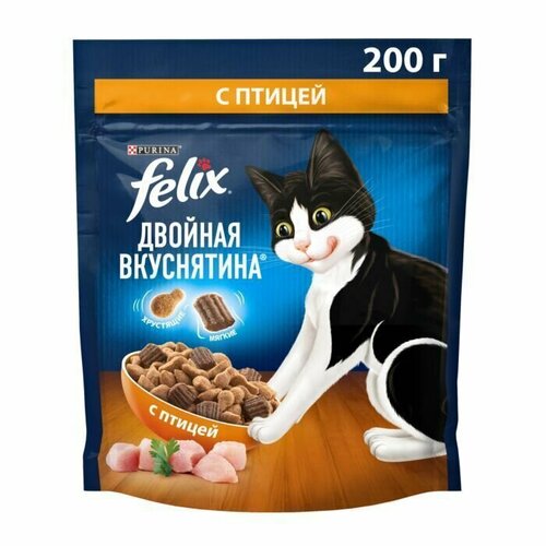 Сухой корм Felix птица 2 шт*200 г Двойная Вкуснятина