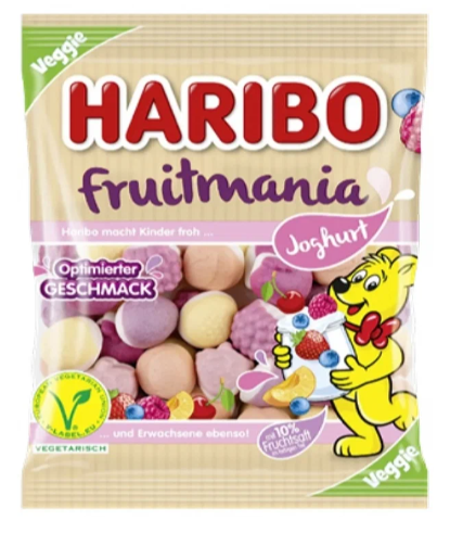 Жевательный мармелад Haribo Фруктомания Йогурт Fruitmania joghurt 160 гр - фотография № 2