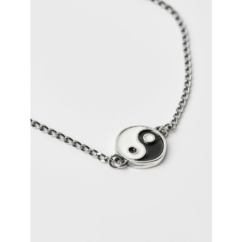 фото Браслет-цепочка shine & beauty, эмаль, размер 17 см, серебряный