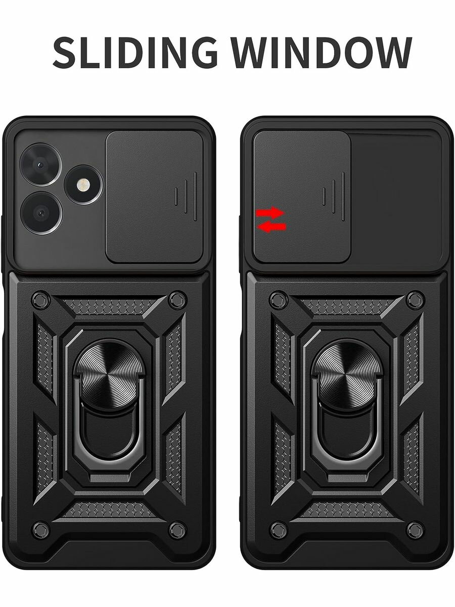 Чехол О'кейси, для Realme C53, противоударный, с магнитным креплением, серебристый — фото 1