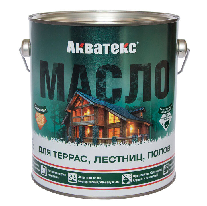 фото Масло Акватекс Рогнеда для террас, лестниц, полов 2.5л