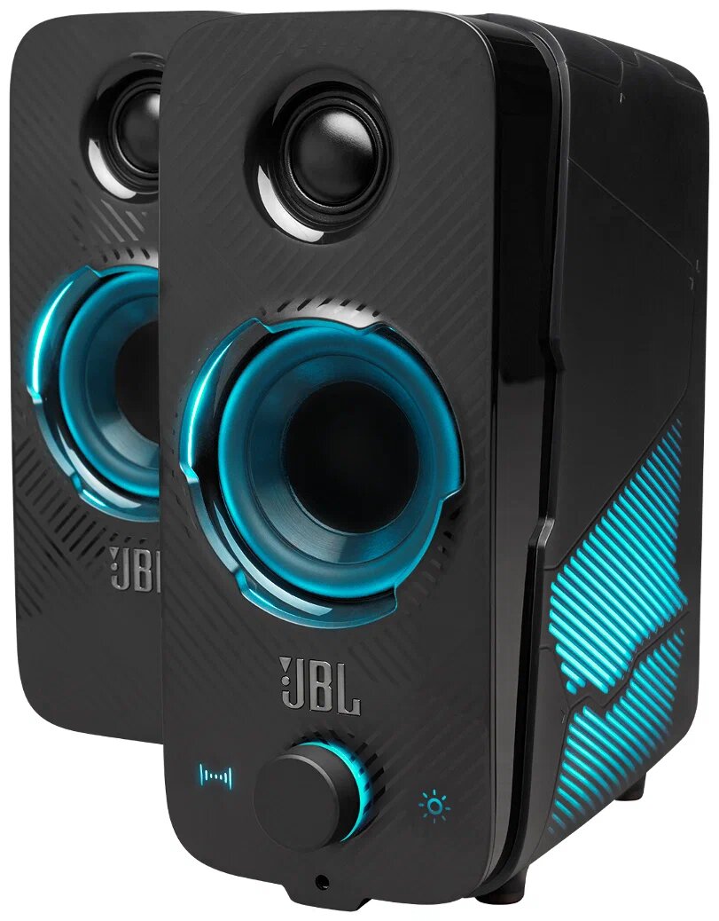 Комплект фронтальных колонок JBL Quantum Duo, полочные, фазоинверторный тип, беспроводные, черный