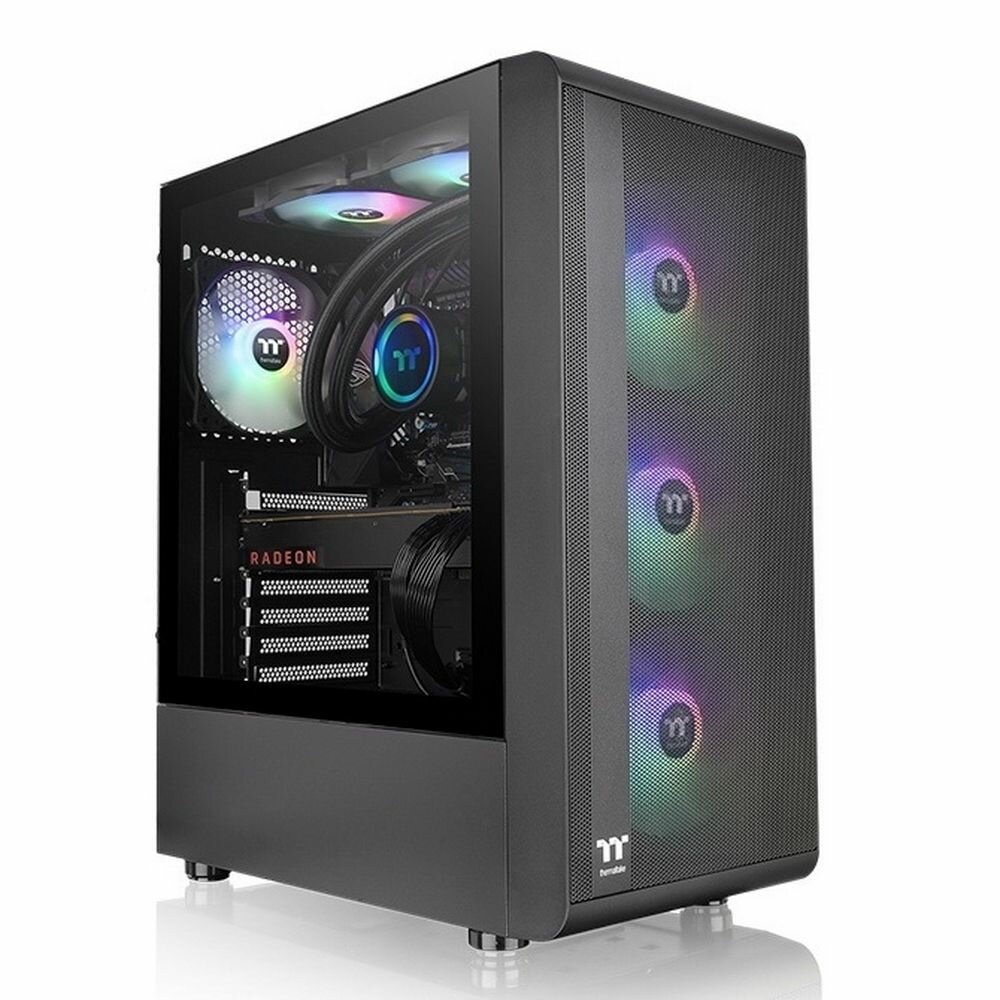 Корпус Thermaltake S200 TG ARGB CA-1X2-00M1WN-00 (ATX, Без БП, 2хUSB3.0, закаленное стекло, 3 ARGB кулера в комплекте)