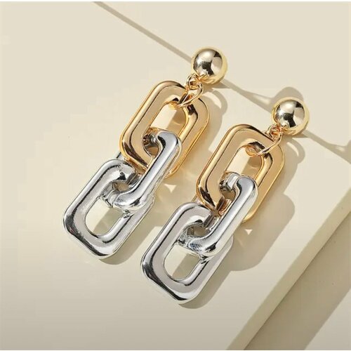 Серьги пусеты Jasmine House, серебристый/золотистый