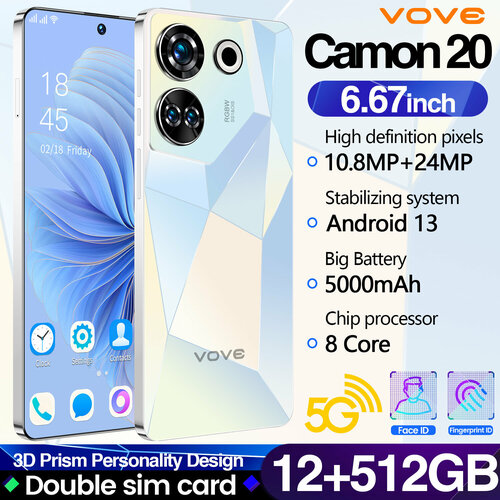 Смартфон 667 inch RAM 12gb ROM 512gb телефон android 10822₽