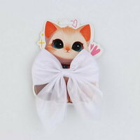 Бант для волос на резинке "Котик", 10х12 см