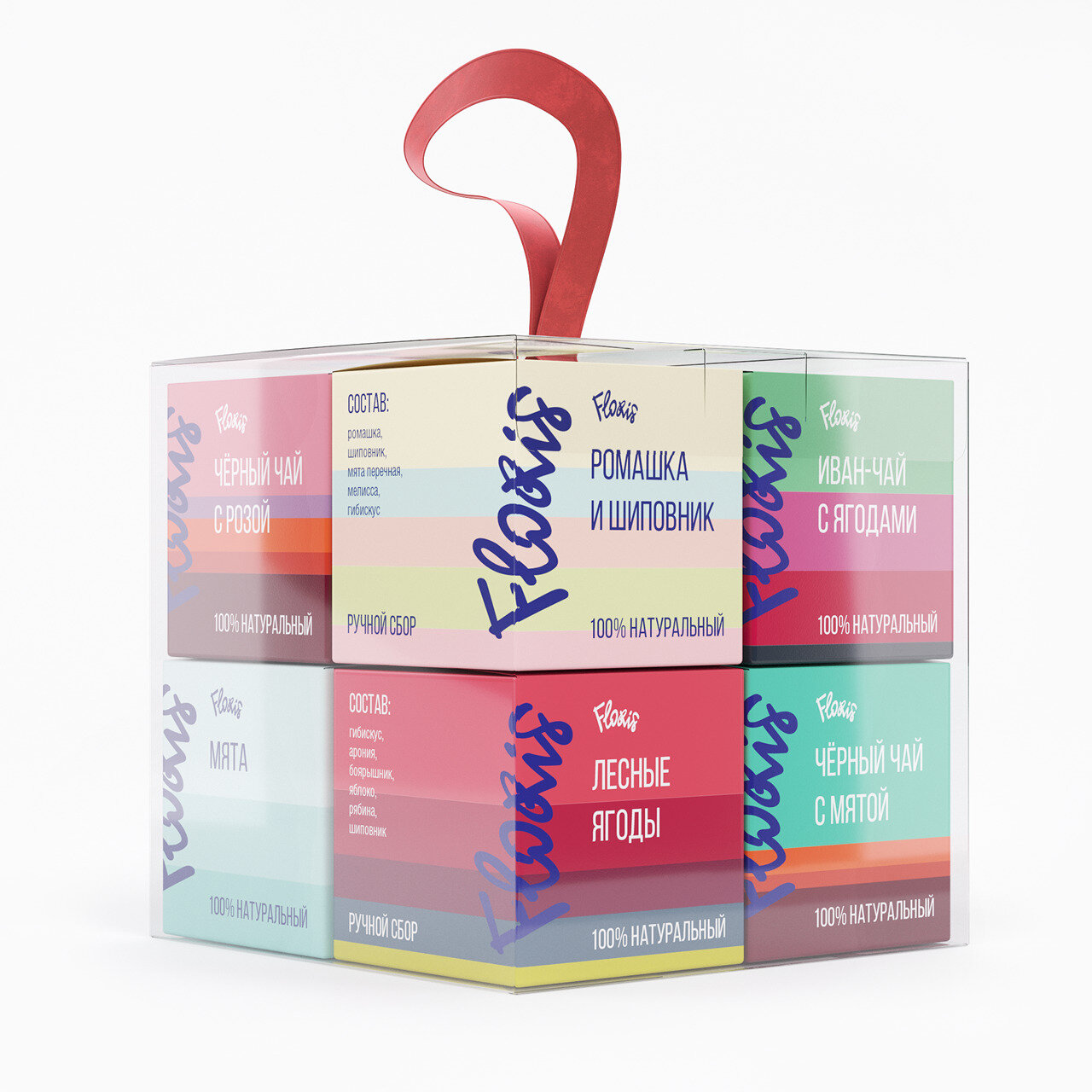 Набор чая Floris  Чай в кубе   подарочный  травяной  8 кубиков  10 г