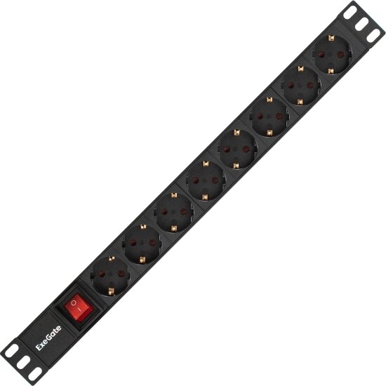 Блок розеток Exegate ServerPro PDU-19H801 Al-8S-C14-SW (EX280840RUS) — фото 1