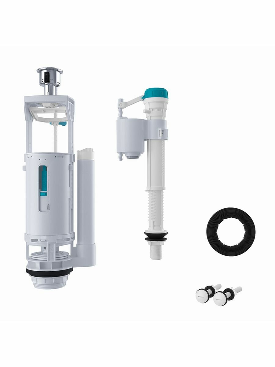 Арматура IDDIS (тип А) 2-ой смыв, нижний подвод воды, круглая резиновая прокладка F012400-01K