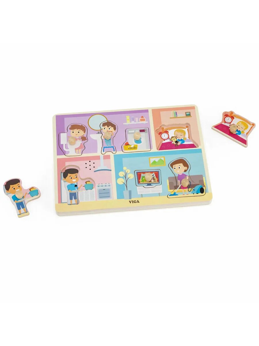 Пазл-вкладыш со звуком В доме 7 деталей — фото 1