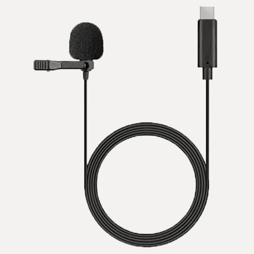 Изображение товара Микрофон петличный проводной CANDC DC-C3, Type-C, 6 м, черный