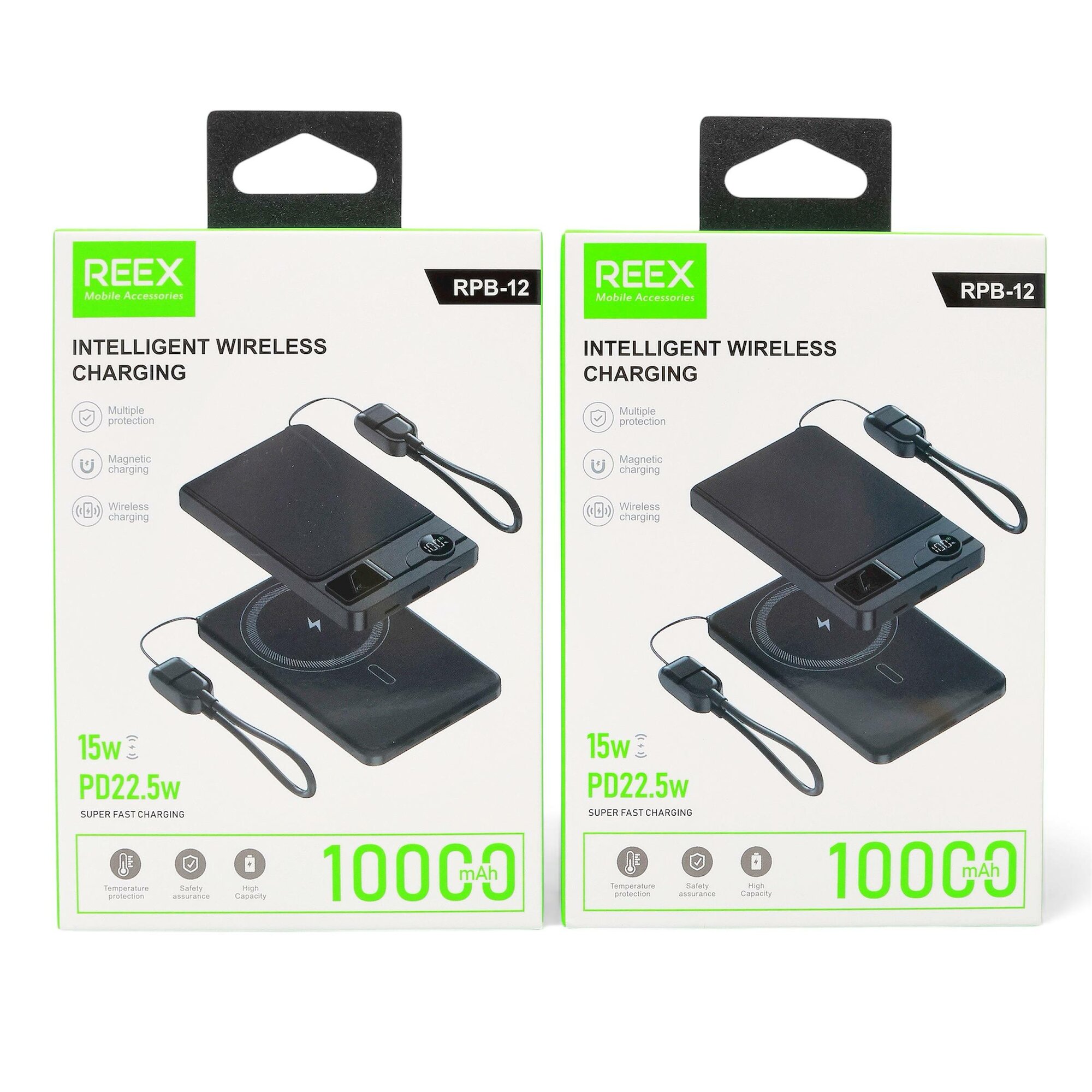 REEX RPB-12 – беспроводной внешний аккумулятор с магнитным креплением ёмкостью 10000 мА·ч, мощностью 22.5W