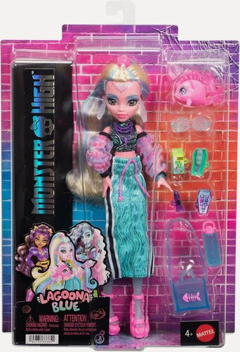 Изображение товара Кукла Mattel Monster High - Lagoona Blue Лагуна Блю + питомец Пиранья Нептун и аксессуары - Кукла с аксессуарами Монстр Хай JHK33