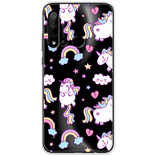 Силиконовый чехол на Huawei P20 Lite 2019/Nova 5i / Хуавей P20 Lite/Нова 5i Sweet unicorns dreams, прозрачный
