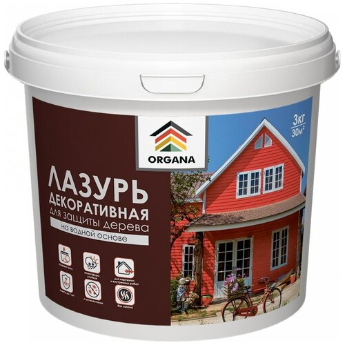 Декоративная лазурь Organa Coloured Varnish 3 кг, белая 106829