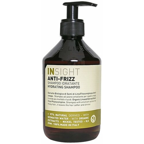 Insight шампунь Anti-Frizz Hydrating, 400 мл шампуни insight professional шампунь для дисциплины непослушных и вьющихся волос anti frizz