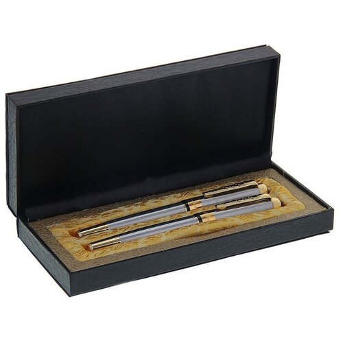 фото Calligrata набор капилярная и перьевая ручки платина, синий цвет чернил