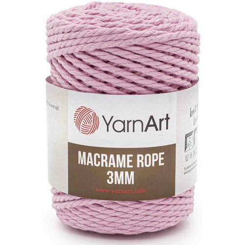 Пряжа YarnArt Macrame Rope 3mm розовый (762), 60%хлопок/ 40%вискоза/полиэстер, 63м, 250г, 3шт