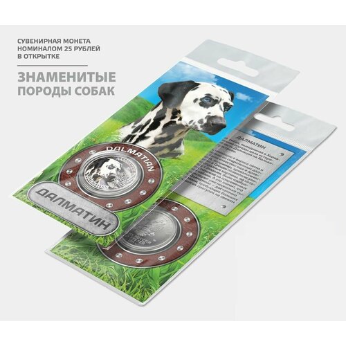 Монета 25 рублей Далматин серия Знаменитые породы собак монета 25 рублей джеймс макэвой серия актеры голливуда