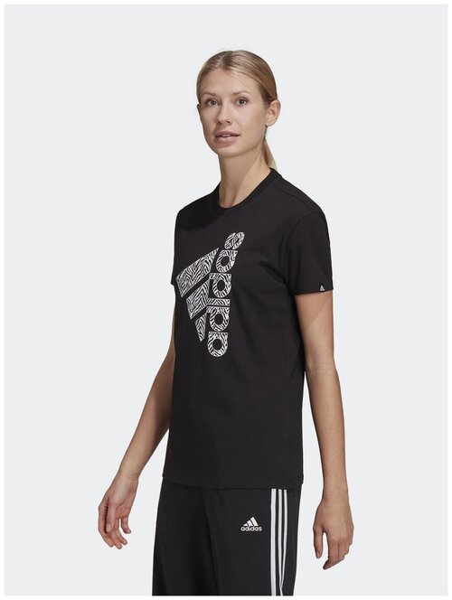 Футболка/Adidas/HA1316/W VRTCL ZBR G T/черный/XS