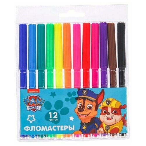 Фломастеры, 12 цветов, Paw Patrol