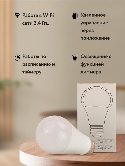 Лампа светодиодная PS-Link JL04, E27, 9 Вт, 6500 К