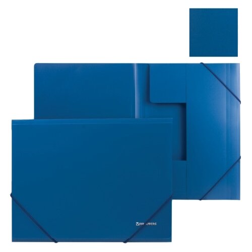 фото Brauberg папка на резинках стандарт а4 синий