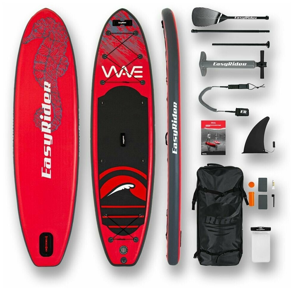 SUP-доска надувная для сапбординга EasyRider WAVE 10.6 RED supboard/ сапборд