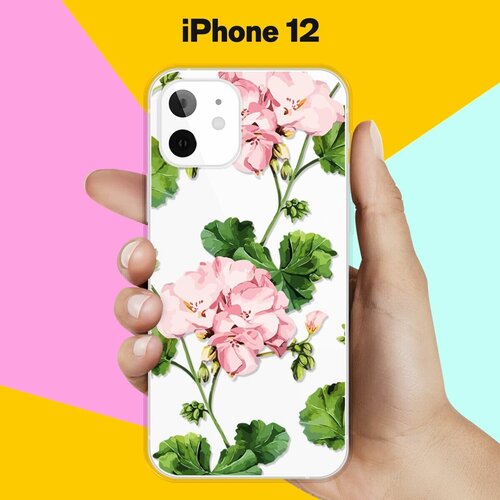 Силиконовый чехол Розовые цветы на Apple iPhone 12 силиконовый чехол цветы на apple iphone x