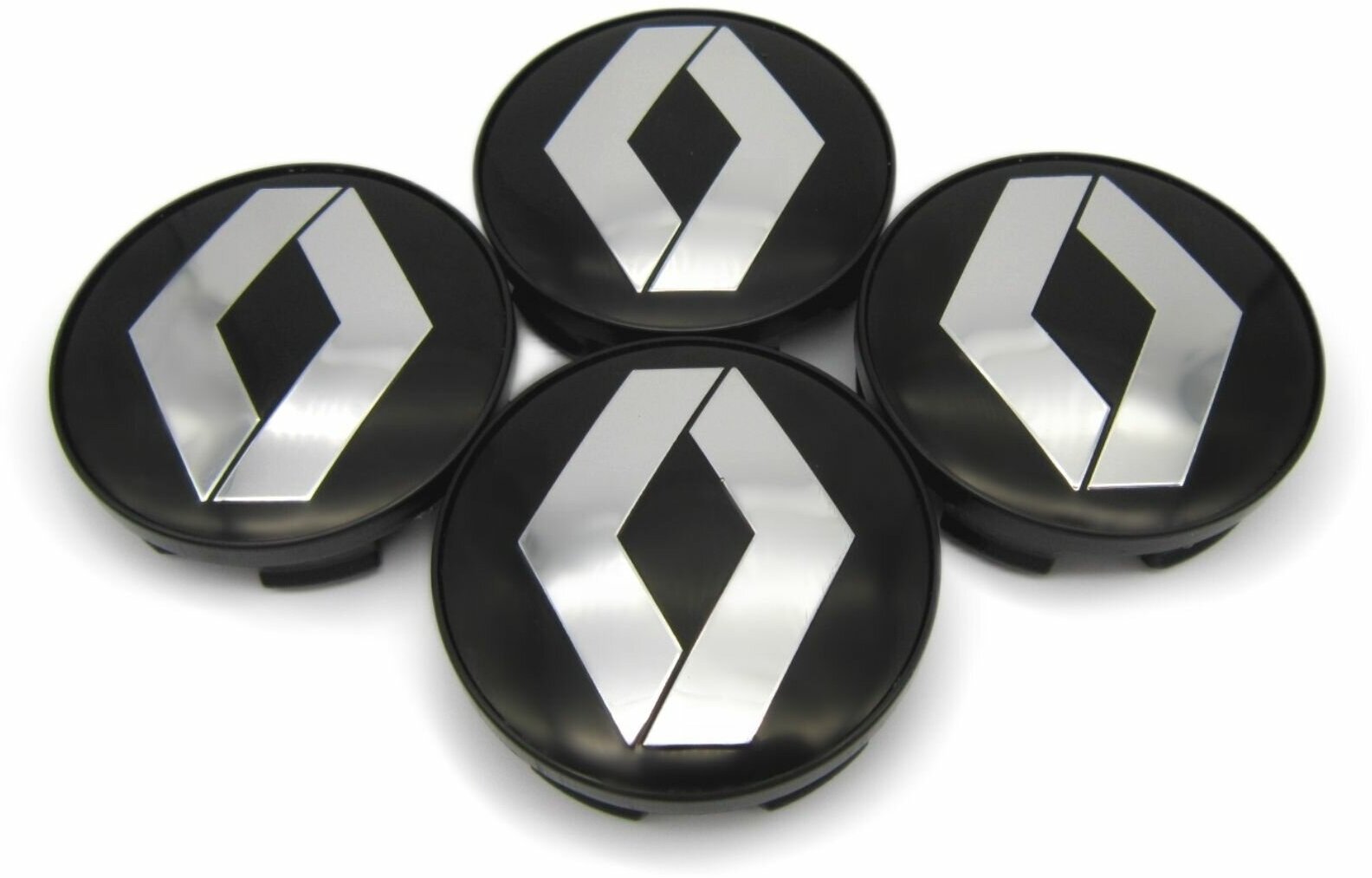 Колпачки заглушки на литые диски СКАД Рено черный 56/51/12 мм комплект 4 шт.