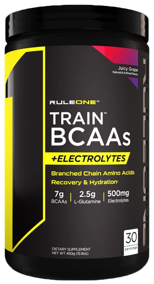RULE ONE Train BCAA + Electrolytes 432 г (Juicy Grape)