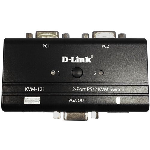 Переключатель KVM Switch D-Link 2-port, коммутатор D-Link DKVM-121, 2-port (кабели в комплекте) модуль d link kvm 121 b1a 2 port kvm switch w vga ps 2 audio kvm 121 b1a